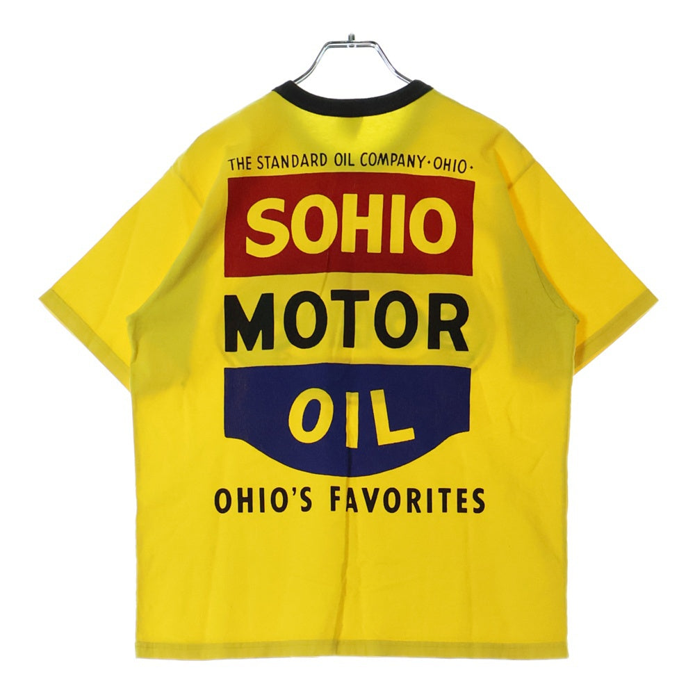 BOOTLEGGERS(ブートレガーズ) REUNION SOHIO RINGER TEE スタンダード・オイル・オブ・オハイオ 両面プリント 半袖リンガーTシャツ 半袖クルーネックカットソー イエロー
