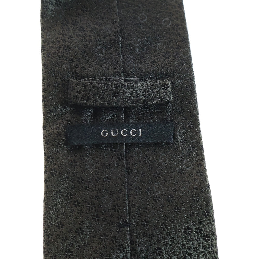 GUCCI(グッチ) フラワー 総柄 シルク ネクタイ グリーン