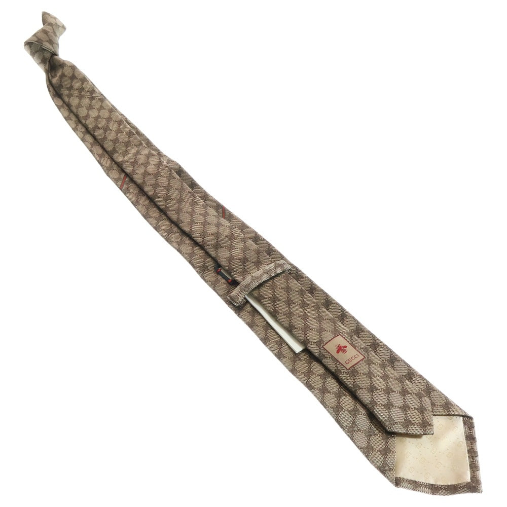 GUCCI(グッチ) インターロッキング 総柄 シルク ネクタイ ベージュ 456522