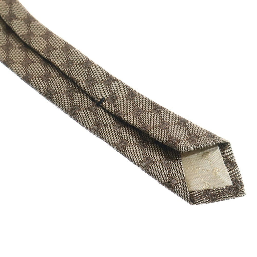 GUCCI(グッチ) インターロッキング 総柄 シルク ネクタイ ベージュ 456522