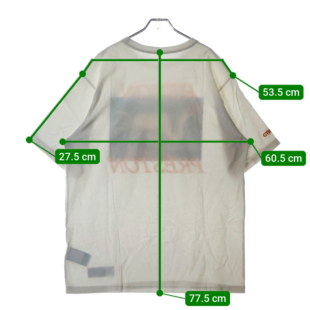HERON PRESTON(ヘロンプレストン) 18SS Heron Print Tee ヘロン プリントTシャツ 半袖カットソー ホワイト HMAA001S18632014