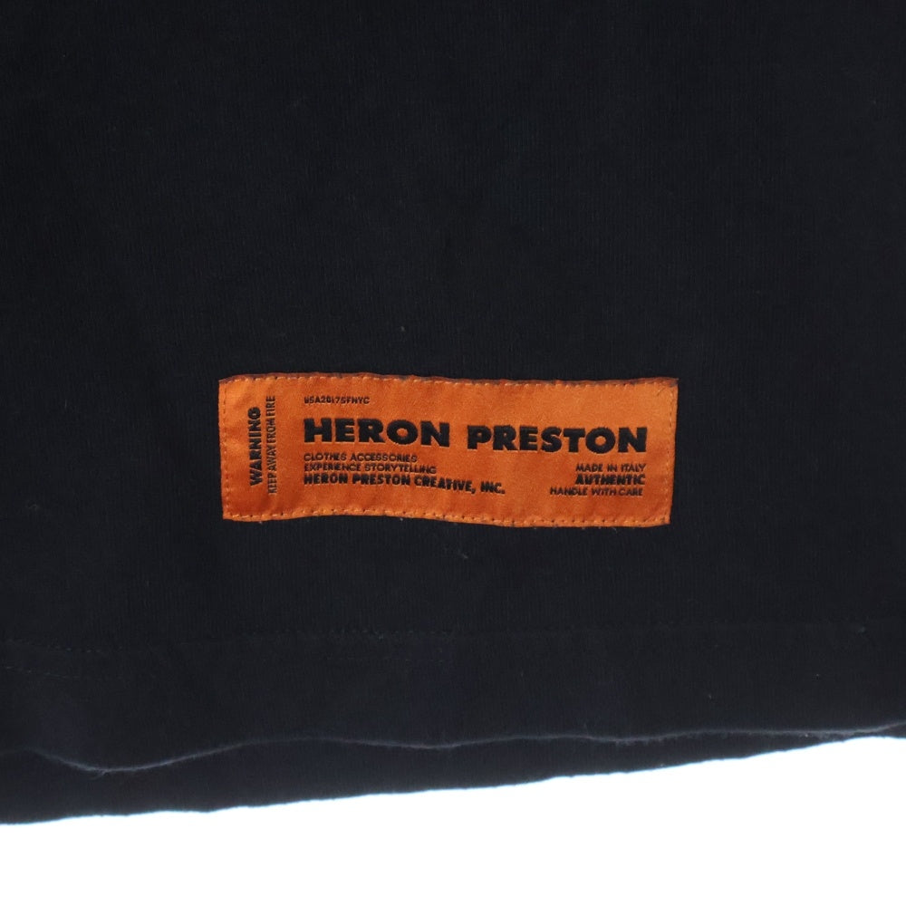 HERON PRESTON(ヘロンプレストン) 18SS Show House Tee ショーハウス プリントTシャツ 半袖カットソー ブラック HMAA001S18632050