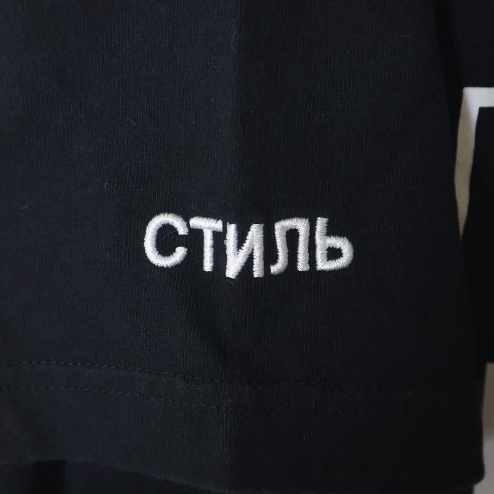 HERON PRESTON(ヘロンプレストン) 18SS Show House Tee ショーハウス プリントTシャツ 半袖カットソー ブラック HMAA001S18632050