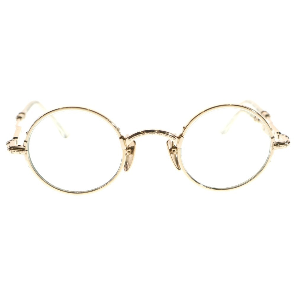 CHROME HEARTS(クロムハーツ) EDITH F クロステンプル メタルフレーム ラウンド眼鏡 サングラス ゴールド