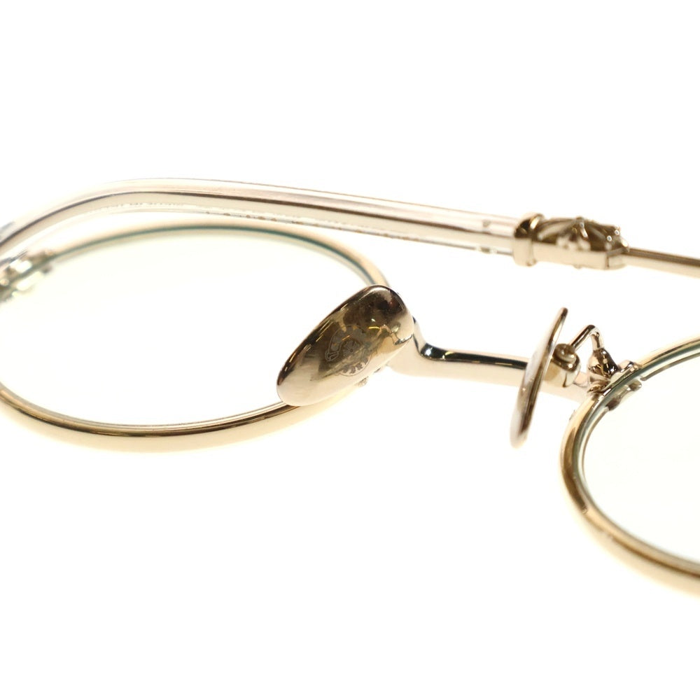 CHROME HEARTS(クロムハーツ) EDITH F クロステンプル メタルフレーム ラウンド眼鏡 サングラス ゴールド