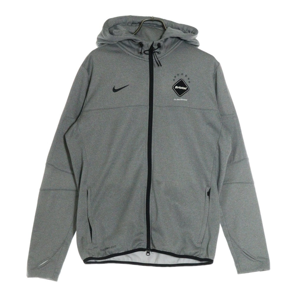 F.C.R.B.(エフシーアールビー) 15AW ×NIKE THERMA-FIT SWEAT HOODIE ナイキ サーマフィット スウェットフーディー ジップアップパーカー グレー 789523-063