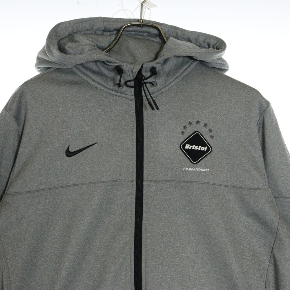 F.C.R.B.(エフシーアールビー) 15AW ×NIKE THERMA-FIT SWEAT HOODIE ナイキ サーマフィット スウェットフーディー ジップアップパーカー グレー 789523-063