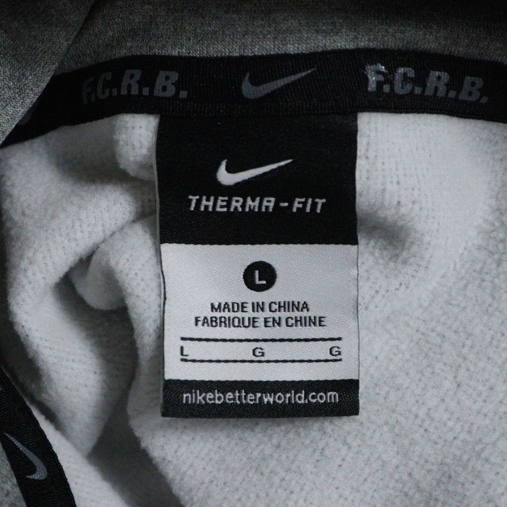 F.C.R.B.(エフシーアールビー) 15AW ×NIKE THERMA-FIT SWEAT HOODIE ナイキ サーマフィット スウェットフーディー ジップアップパーカー グレー 789523-063