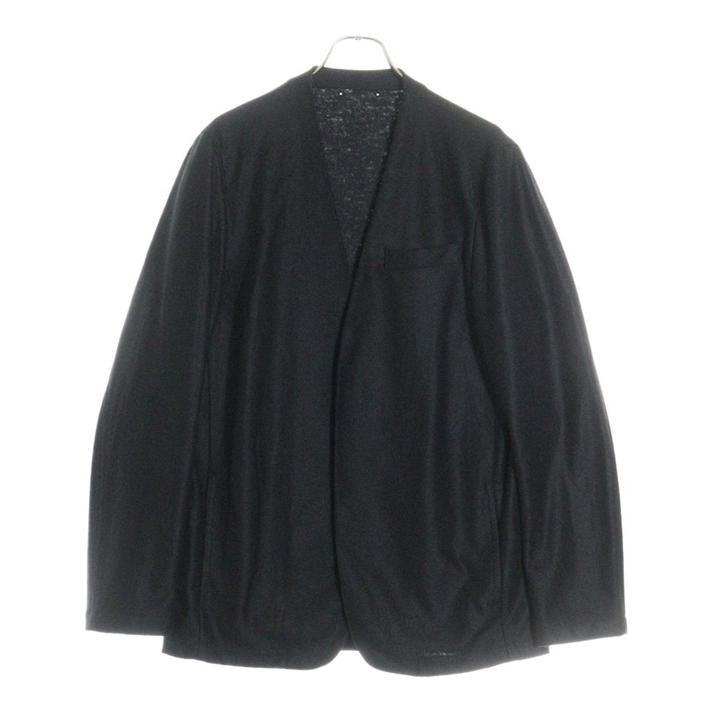 SOPHNET.(ソフネット) 21AW WOOL JERSEY NO COLLAR JACKET ウールジャージー ノーカラージャケット ブラック SOPH-212006
