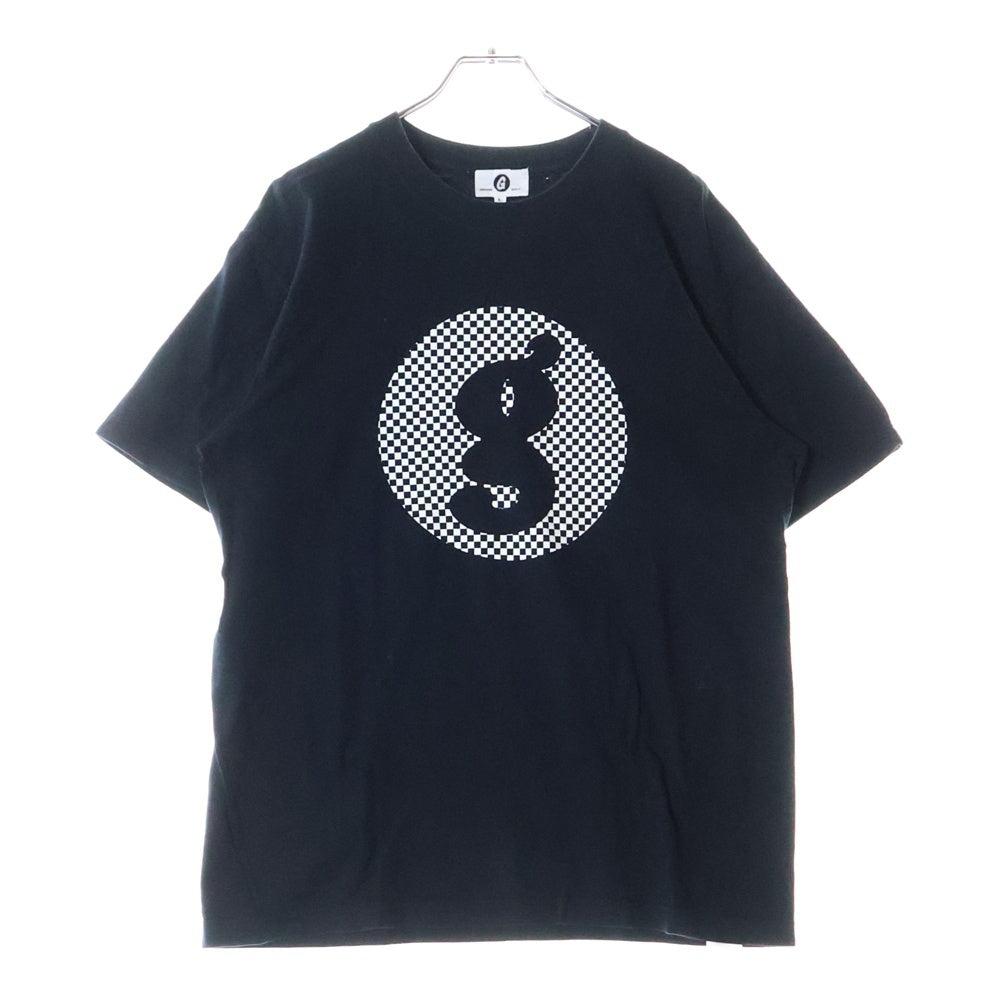 GOODENOUGH(グッドイナフ) チェッカーロゴプリント クルーネック半袖Tシャツ カットソー ブラック