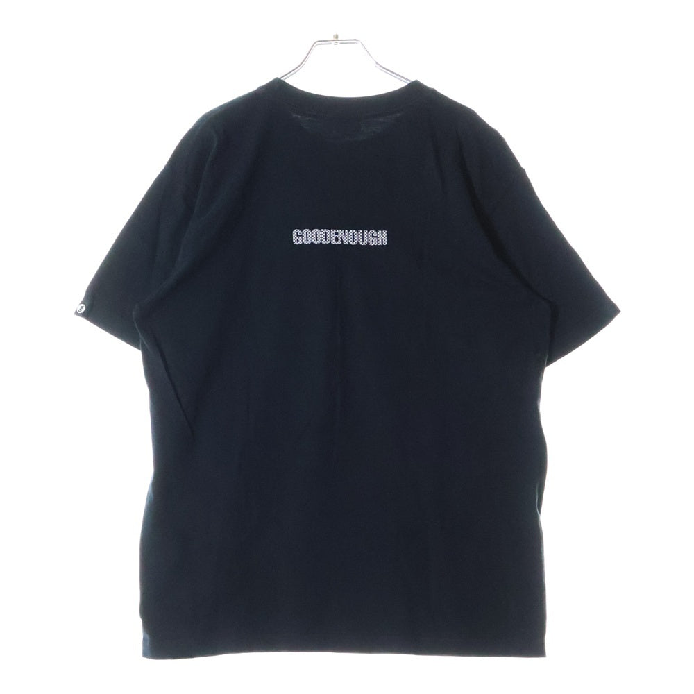GOODENOUGH(グッドイナフ) チェッカーロゴプリント クルーネック半袖Tシャツ カットソー ブラック