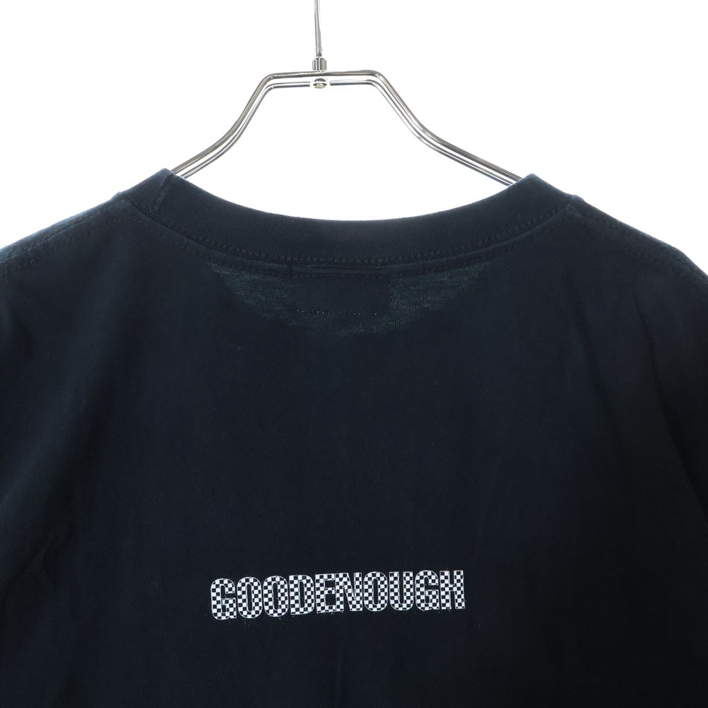 GOODENOUGH(グッドイナフ) チェッカーロゴプリント クルーネック半袖Tシャツ カットソー ブラック