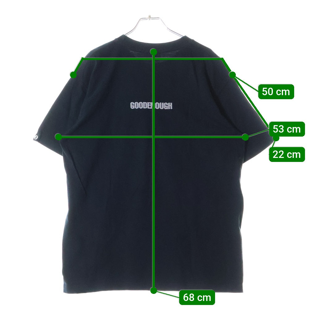 GOODENOUGH(グッドイナフ) チェッカーロゴプリント クルーネック半袖Tシャツ カットソー ブラック