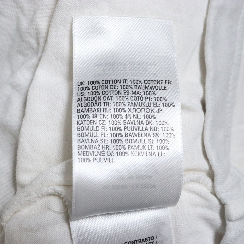 DIESEL(ディーゼル) T-WASHROT DSL ロゴ刺繍 ダメージ加工 クルーネック カットソー 半袖Tシャツ ホワイト A085660EFAN