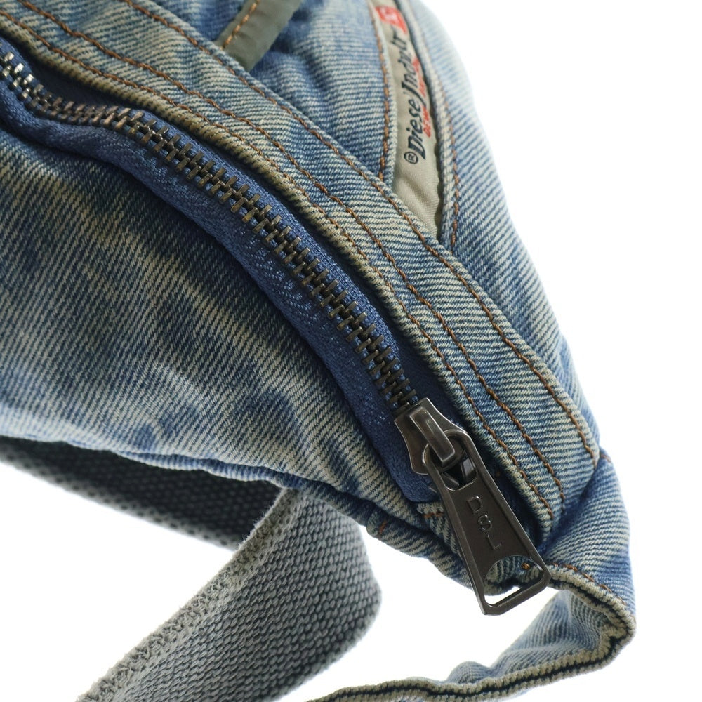 DIESEL(ディーゼル) ヴィンテージ加工 ウォッシュ デニム ウエストバッグ ボディバッグ ショルダーバッグ ブルー