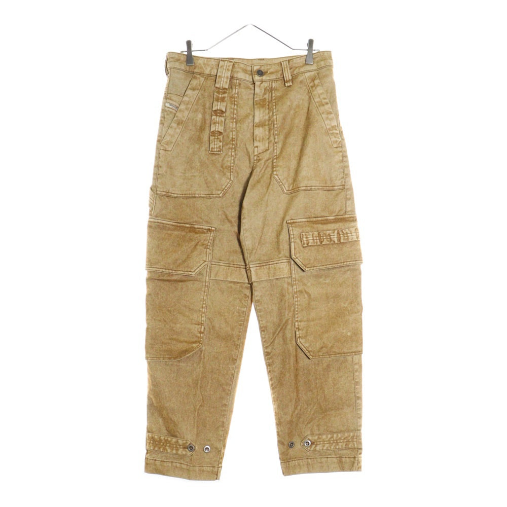 DIESEL(ディーゼル) 22SS D-MULTY-SP-NE JOGG JEANS ブレイブマン フロック加工 マルチポケット ジョグジーンズ ブラウン A03109OAFAT