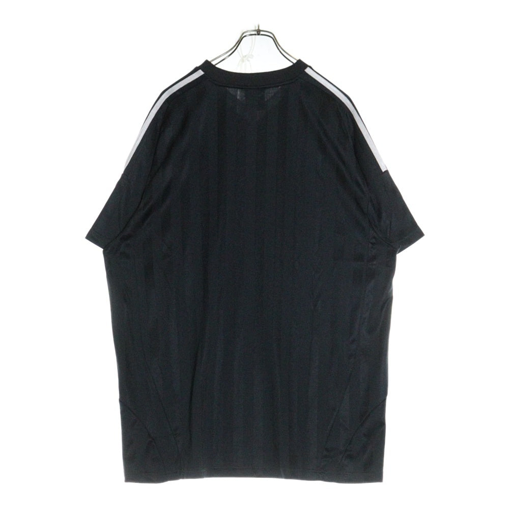 BALENCIAGA(バレンシアガ) 23SS ×adidas SOCCER SPORTY STRIPE JERSEY アディダス ストライプ Vネック 半袖サッカーシャツ ユニフォーム ブラック 723663 TNV13