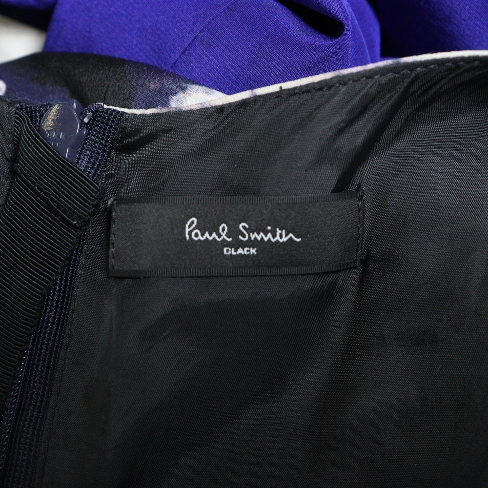 Paul Smith(ポールスミス) フラワープリント切替 プリーツ ノースリーブ ワンピース ブラック