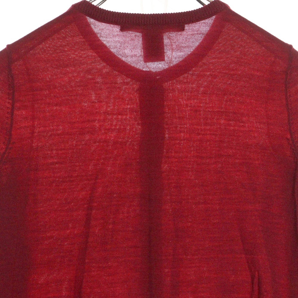 MARC BY MARC JACOBS(マーク バイ マーク ジェイコブス) デザインボタン クルーネック ウール ニット カーディガン レッド レディース