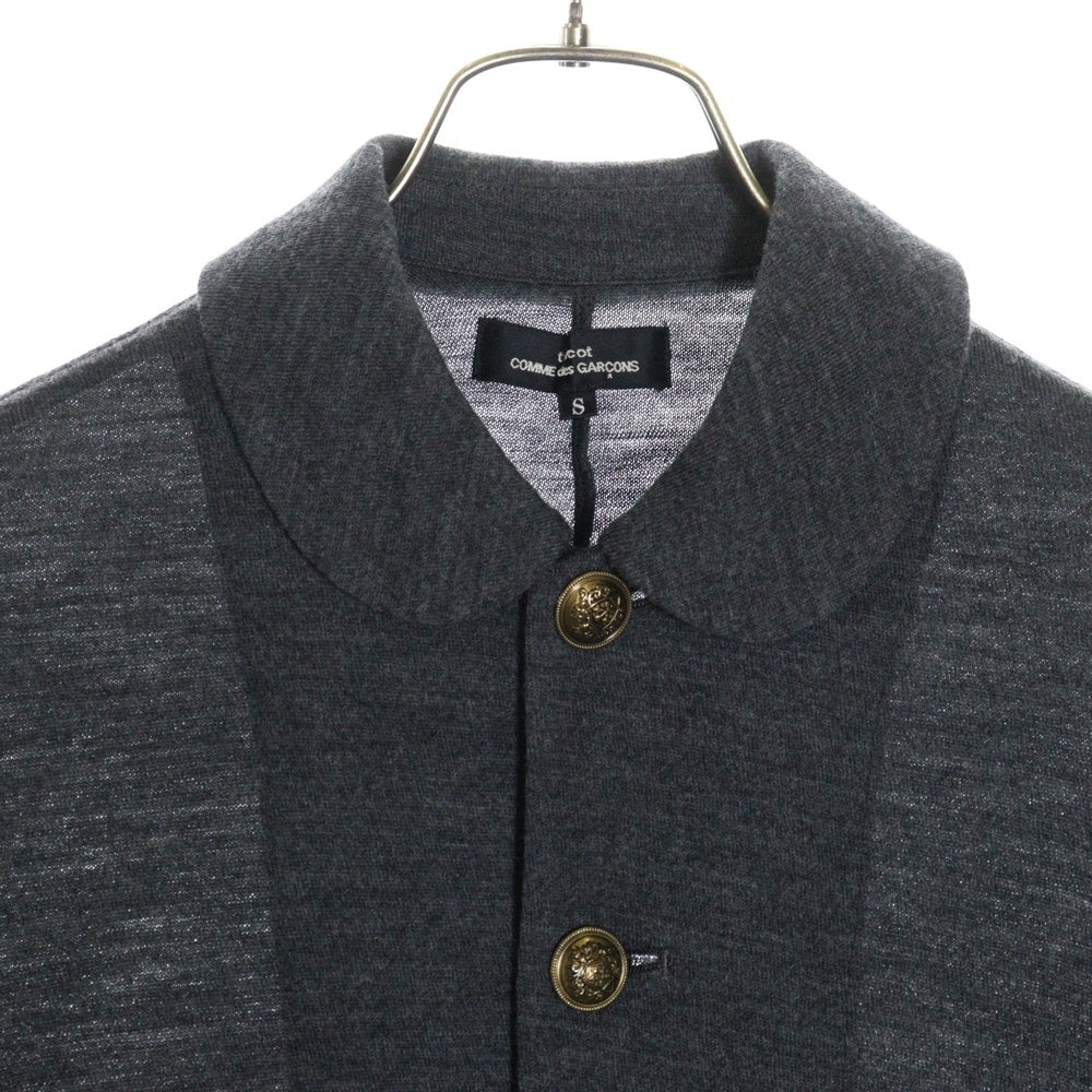 tricot COMME des GARCONS(トリコ コム デ ギャルソン) 11AW AD2011 ラウンドカラー メタルボタン ウール ニットジャケット グレー レディース TH-T024