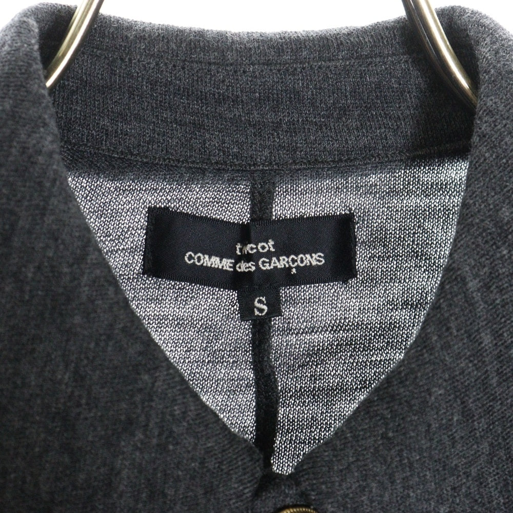 tricot COMME des GARCONS(トリコ コム デ ギャルソン) 11AW AD2011 ラウンドカラー メタルボタン ウール ニットジャケット グレー レディース TH-T024