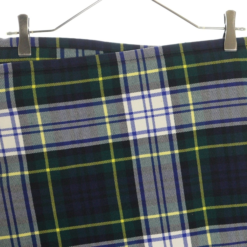 COMME des GARCONS(コムデギャルソン) 08AW AD2007×LOCHCARRON ロキャロン チェック ウール ラップ プリーツスカート グリーン レディース OB-S002