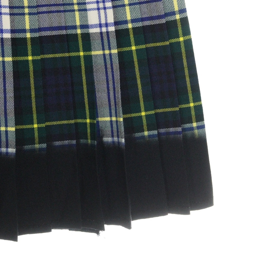 COMME des GARCONS(コムデギャルソン) 08AW AD2007×LOCHCARRON ロキャロン チェック ウール ラップ プリーツスカート グリーン レディース OB-S002