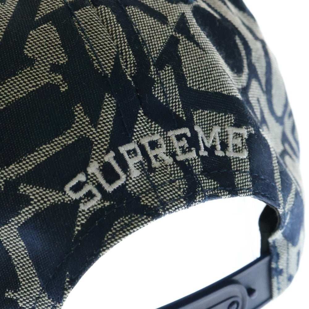 SUPREME(シュプリーム) 17AW Fuck Jacquard 5-Panel Cap ファック ジャガード 5 パネル キャップ 帽子 ネイビー/グレー