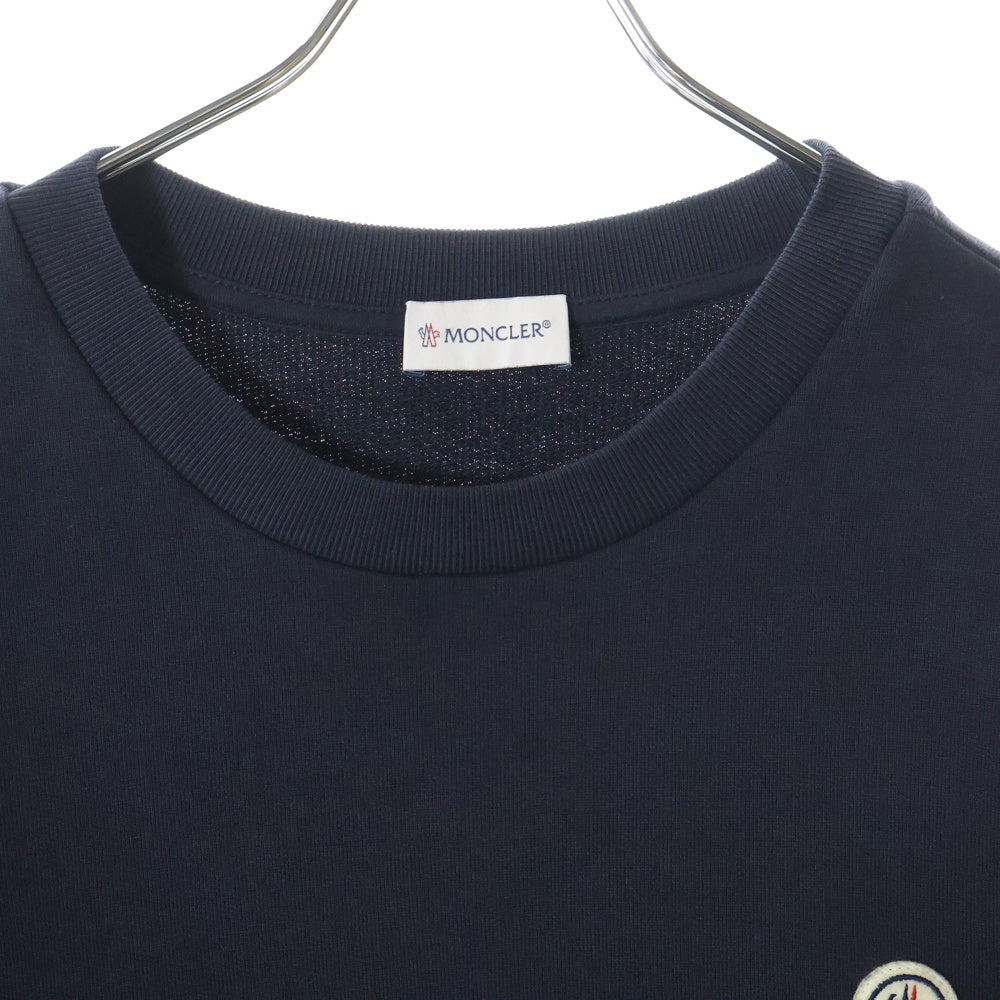 MONCLER(モンクレール) 24AW FELPA GIROCOLLO フロントフェルトロゴ スウェットトレーナー ネイビー J20918G0039 809KR