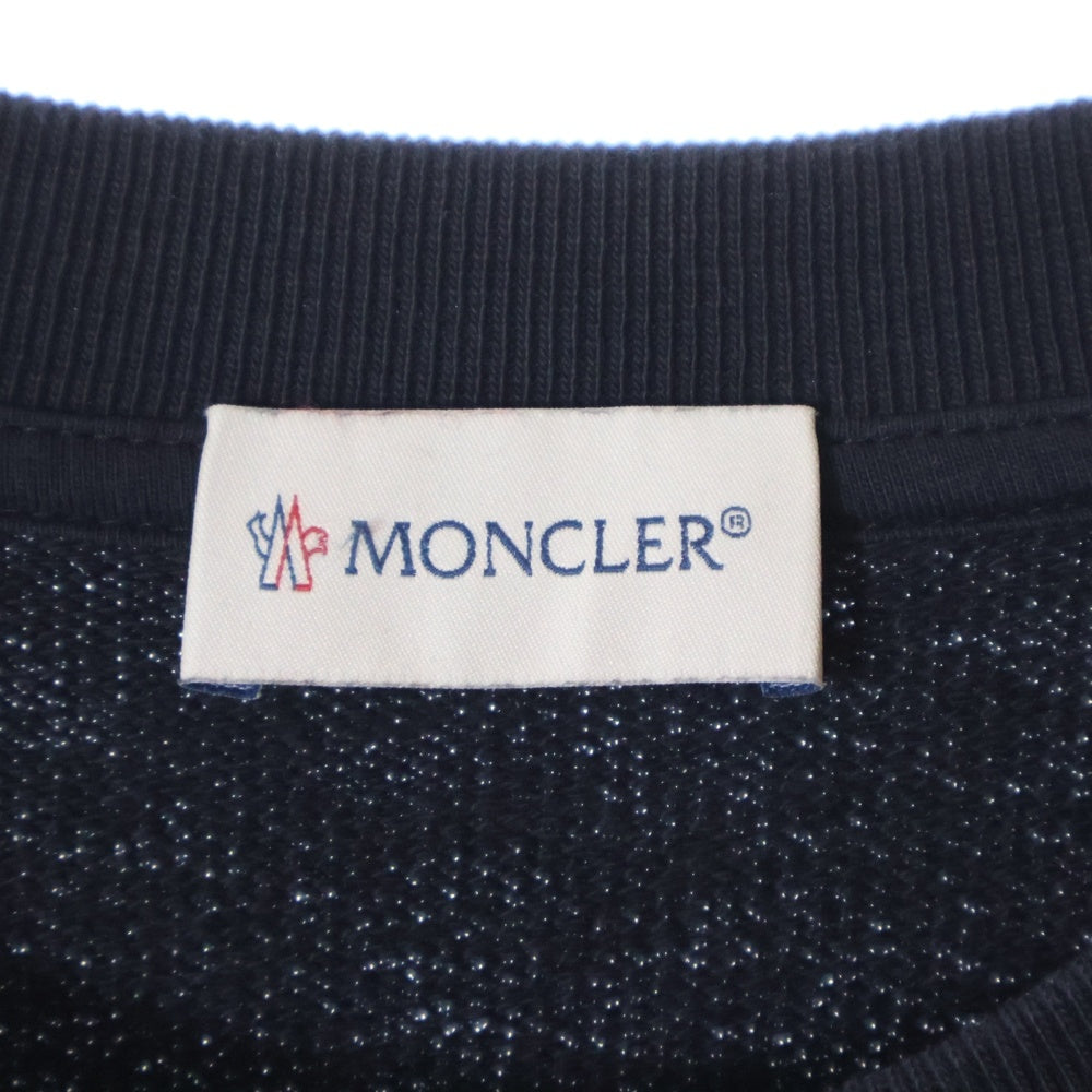 MONCLER(モンクレール) 24AW FELPA GIROCOLLO フロントフェルトロゴ スウェットトレーナー ネイビー J20918G0039 809KR