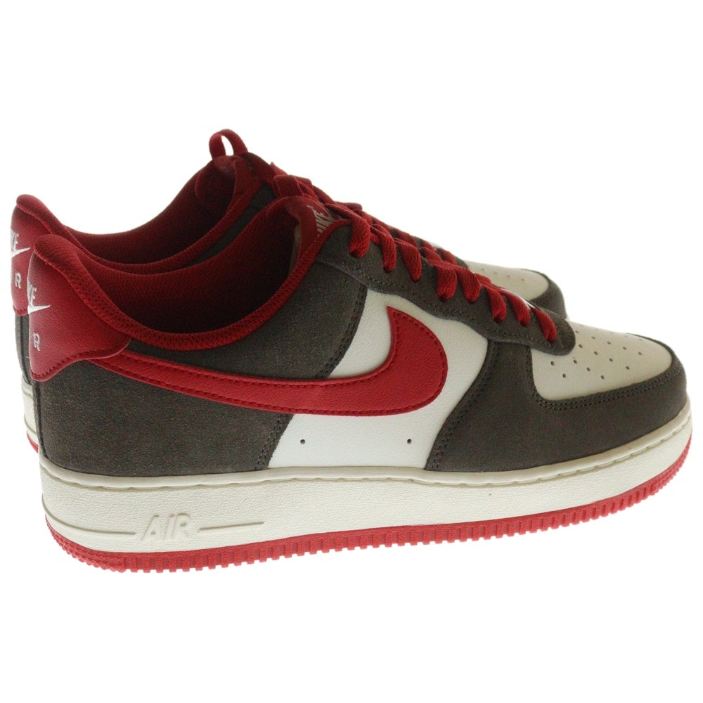 NIKE(ナイキ) AIR FORCE 1 07 LV8 BAROQUE BROWN エアフォース1 07 LV8 バロックブラウン ローカットスニーカー ホワイト/ブラウン/レッド US8/26cm FQ8714-201
