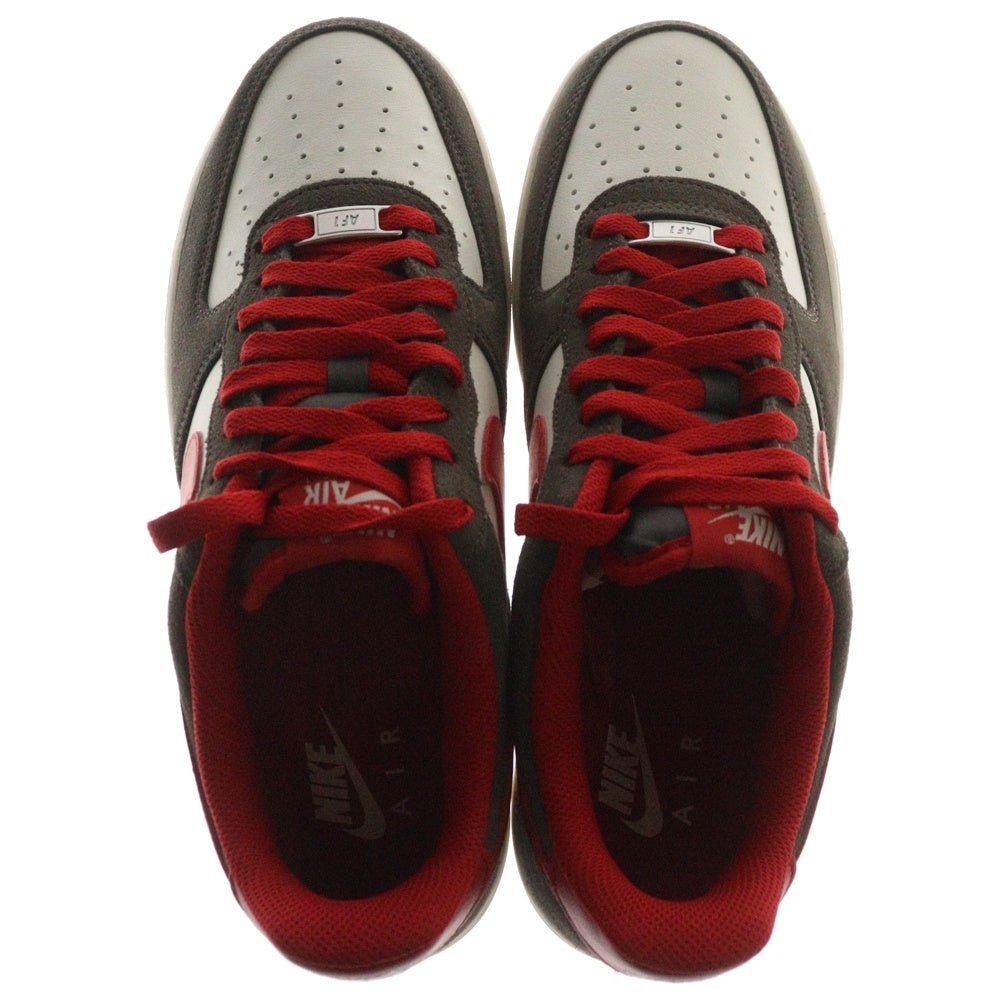 NIKE(ナイキ) AIR FORCE 1 07 LV8 BAROQUE BROWN エアフォース1 07 LV8 バロックブラウン ローカットスニーカー ホワイト/ブラウン/レッド US8/26cm FQ8714-201