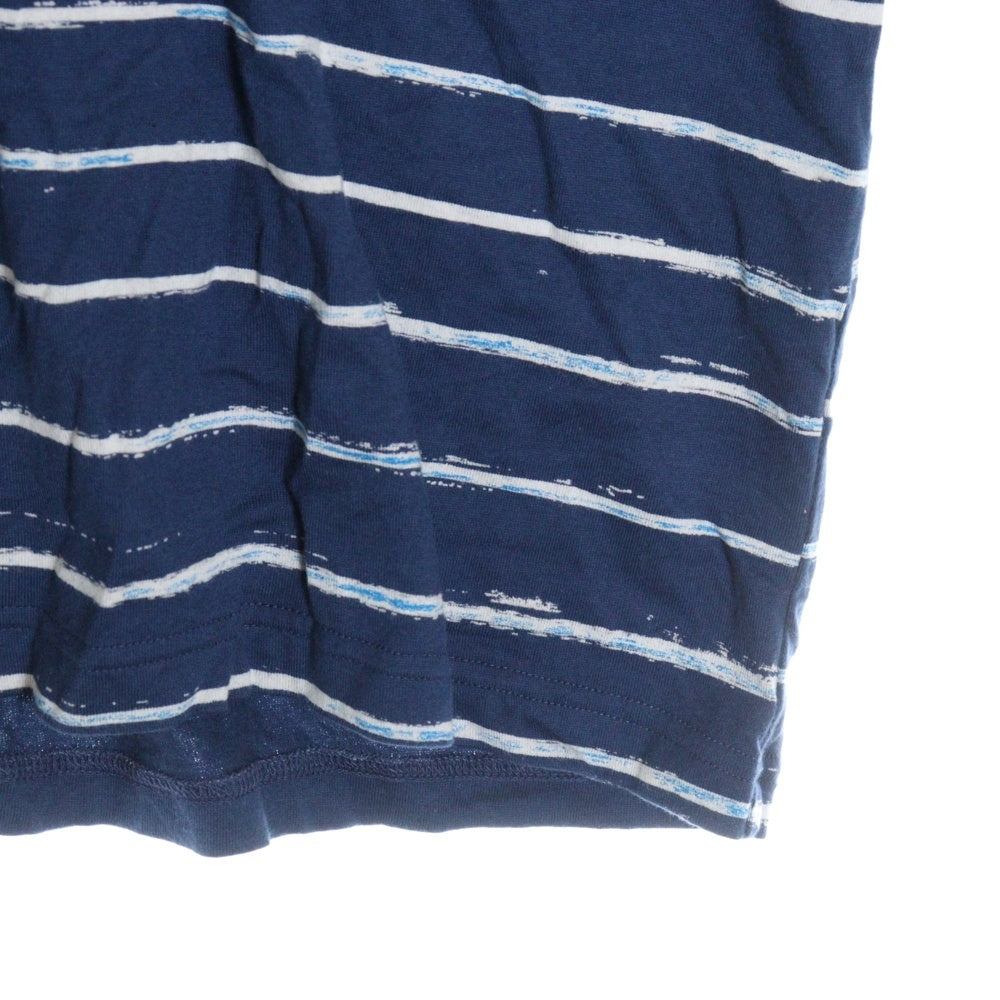 Porter Classic(ポータークラシック) ボーダー柄 ラウンドネック半袖Tシャツ カットソー ブルー