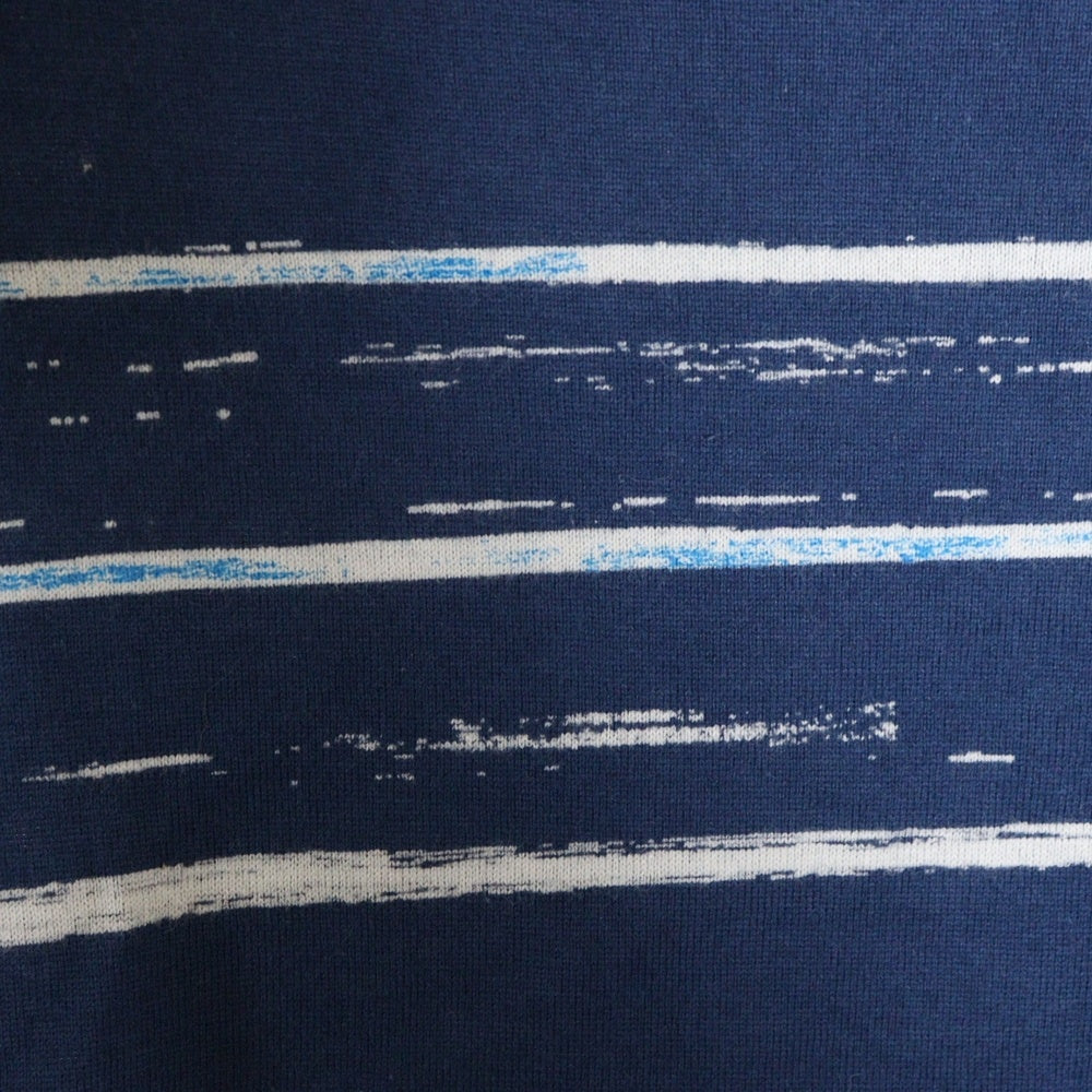 Porter Classic(ポータークラシック) ボーダー柄 ラウンドネック半袖Tシャツ カットソー ブルー