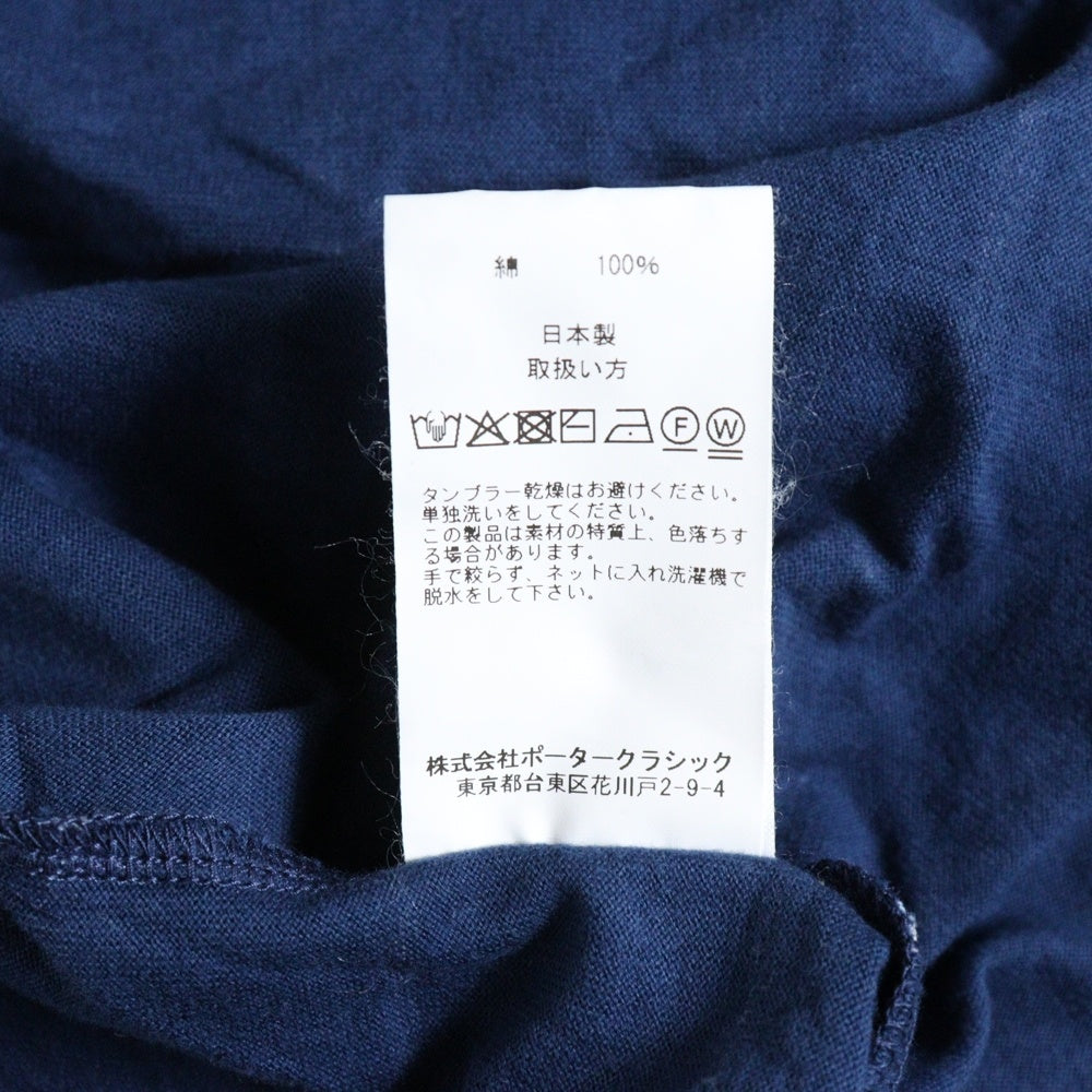 Porter Classic(ポータークラシック) ボーダー柄 ラウンドネック半袖Tシャツ カットソー ブルー