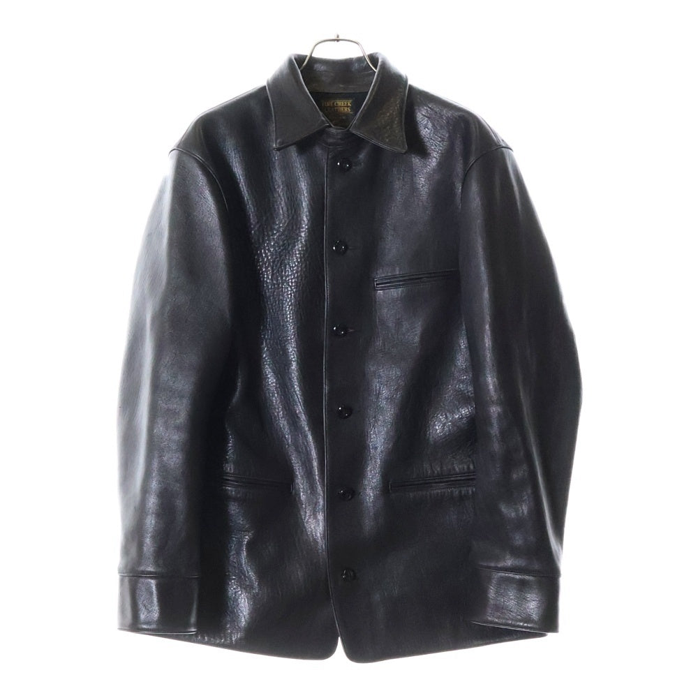 FINE CREEK LEATHERS(ファインクリークレザーズ) GILMOUR ギルモア ステンカラーレザーコート ブラック