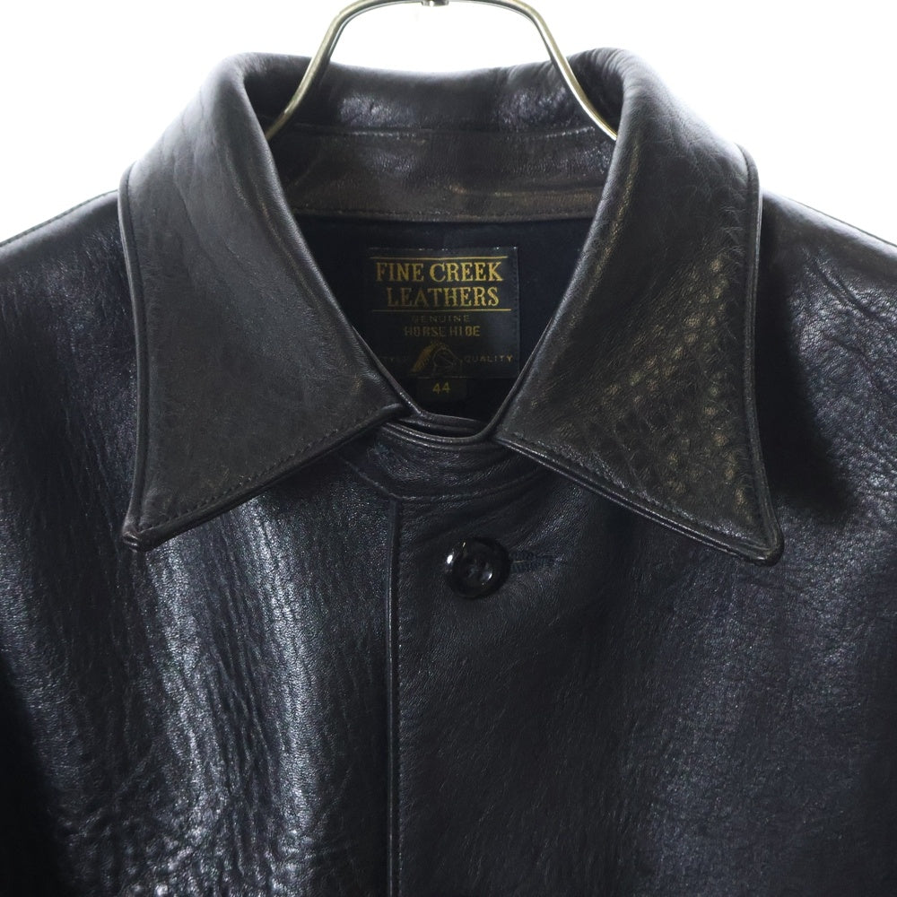 FINE CREEK LEATHERS(ファインクリークレザーズ) GILMOUR ギルモア ステンカラーレザーコート ブラック