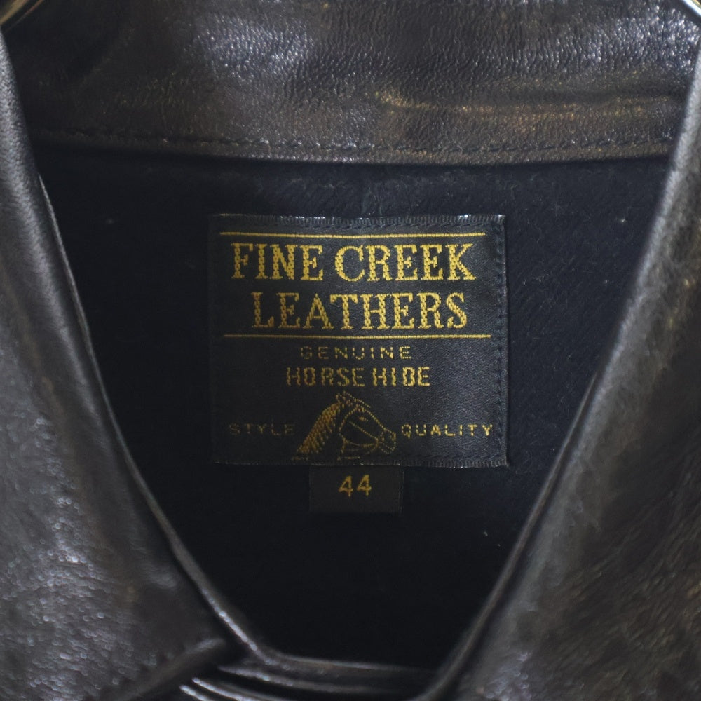 FINE CREEK LEATHERS(ファインクリークレザーズ) GILMOUR ギルモア ステンカラーレザーコート ブラック