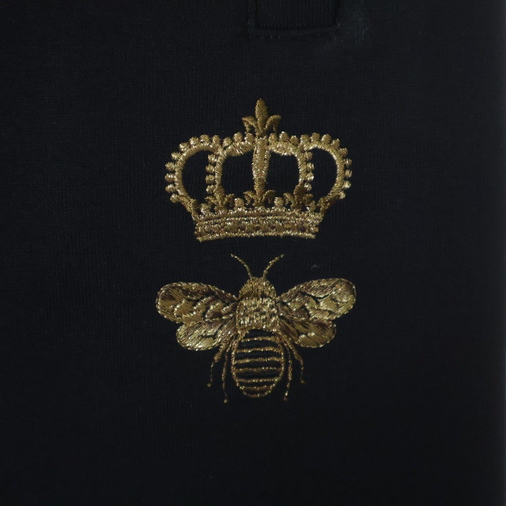 DOLCE & GABBANA(ドルチェアンドガッバーナ) EMBROIDERED BERMUDA SHORTS エンブロイダリー バミューダ スウェットショーツ ブラック GVF8AZ HU7H9
