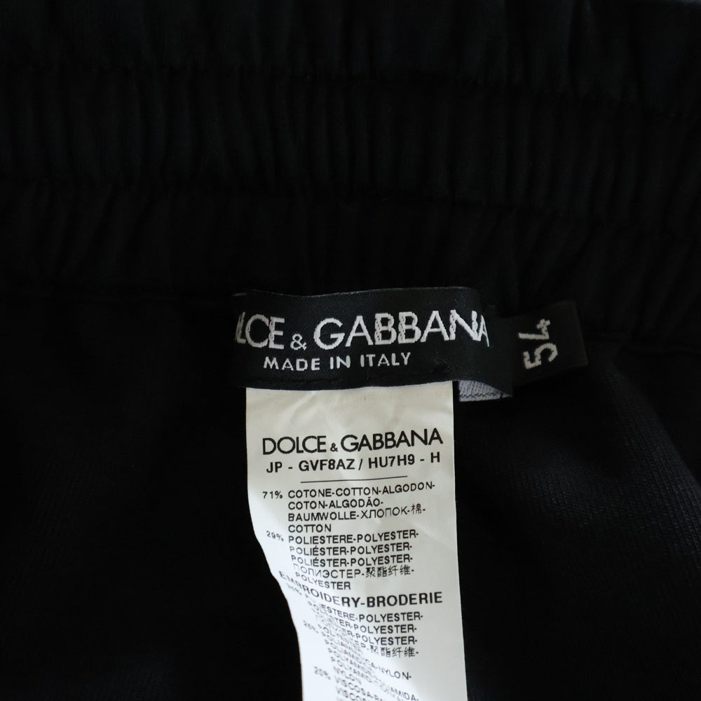 DOLCE & GABBANA(ドルチェアンドガッバーナ) EMBROIDERED BERMUDA SHORTS エンブロイダリー バミューダ スウェットショーツ ブラック GVF8AZ HU7H9
