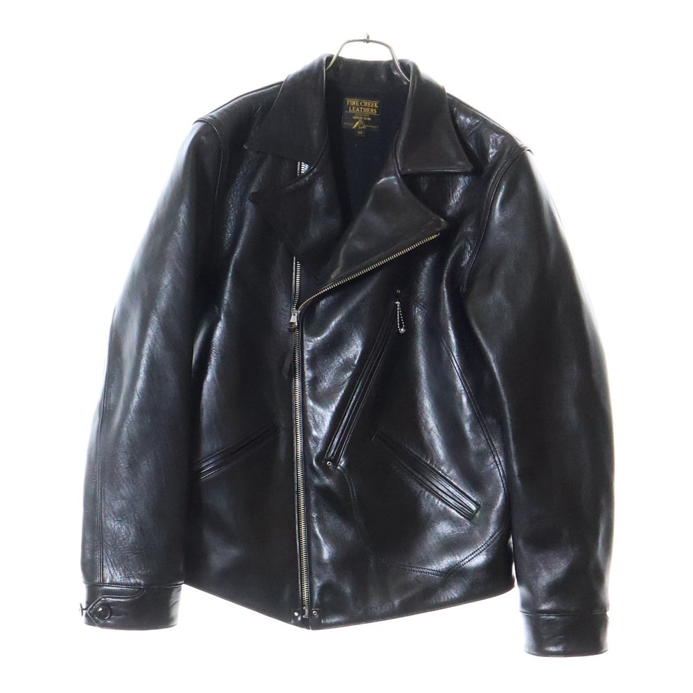 FINE CREEK LEATHERS(ファインクリークレザーズ) マルチポケット ダブルライダースレザージャケット ブラック