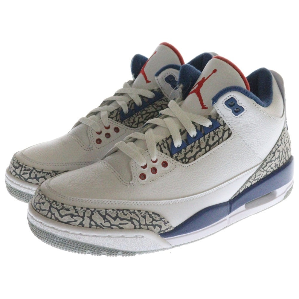 NIKE(ナイキ) AIR JORDAN 3 RETRO TRUE BLUE エア ジョーダン 3 レトロ トゥルー ブルー ミッドカットスニーカー ホワイト US9/27cm 854262-106