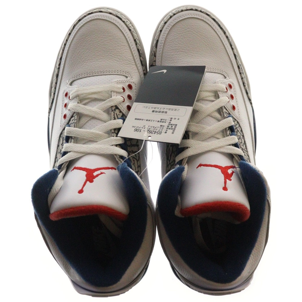 NIKE(ナイキ) AIR JORDAN 3 RETRO TRUE BLUE エア ジョーダン 3 レトロ トゥルー ブルー ミッドカットスニーカー ホワイト US9/27cm 854262-106