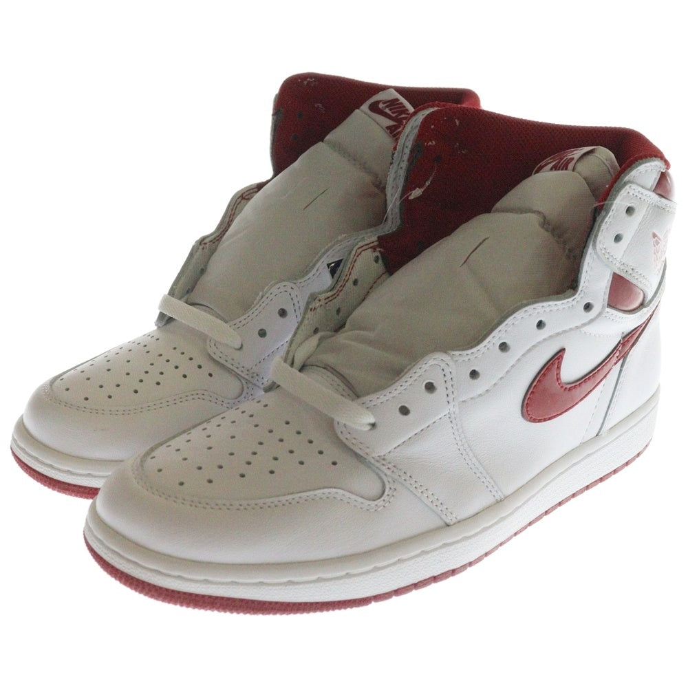 NIKE(ナイキ) AIR JORDAN 1 HIGH OG METALLIC RED エア ジョーダン 1 オージー メタリック レッド ハイカットスニーカー ホワイト/レッド US9/27cm 555088-103