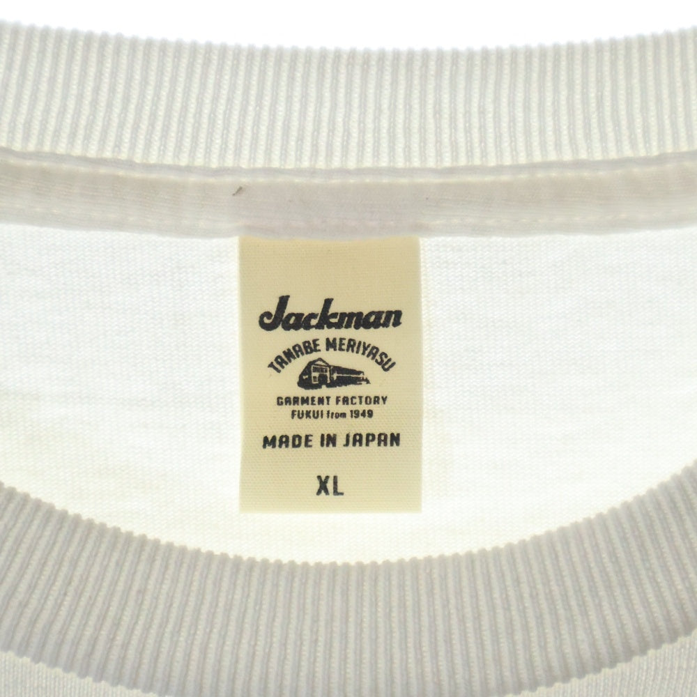 Jackman(ジャックマン) DOTSUME POCKET ドツメ ポケット ヘビーウェイト 半袖 Tシャツ クルーネック ショートスリーブ カットソー ホワイト JM5445
