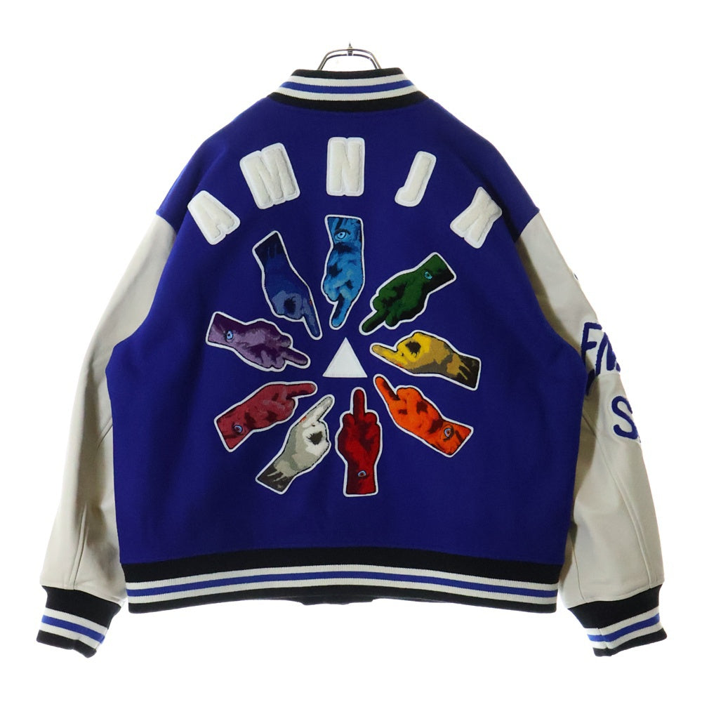 AMNJX(エイエムエヌジェエックス) GODDAMN STADIUM JACKET ゴッドダム スタジアム ジャケット マルチパッチ スタジャン ブラック AMN-010
