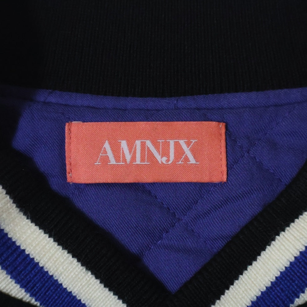AMNJX(エイエムエヌジェエックス) GODDAMN STADIUM JACKET ゴッドダム スタジアム ジャケット マルチパッチ スタジャン ブラック AMN-010