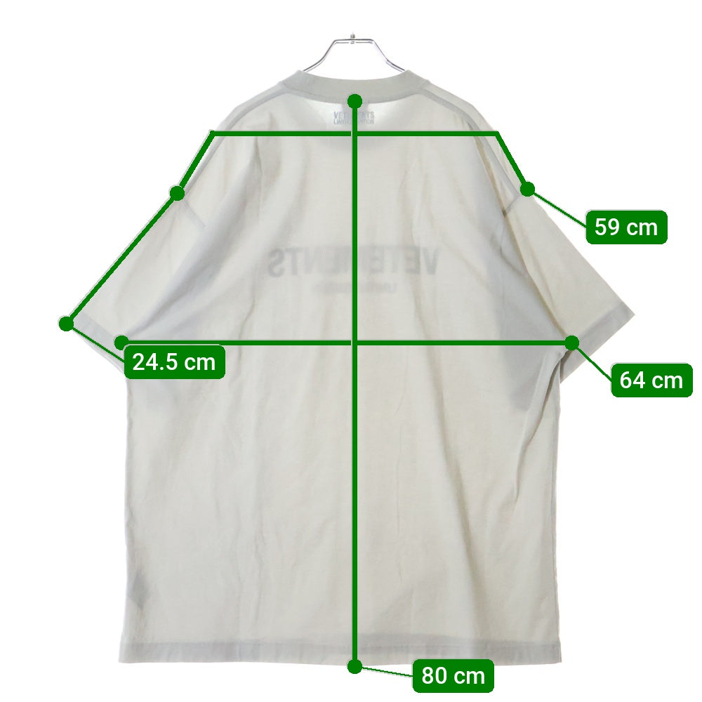 VETEMENTS(ヴェトモン) 23SS ロゴプリント クルーネック ショートスリーブ カットソー 半袖 Tシャツ グレー UE63TR700X