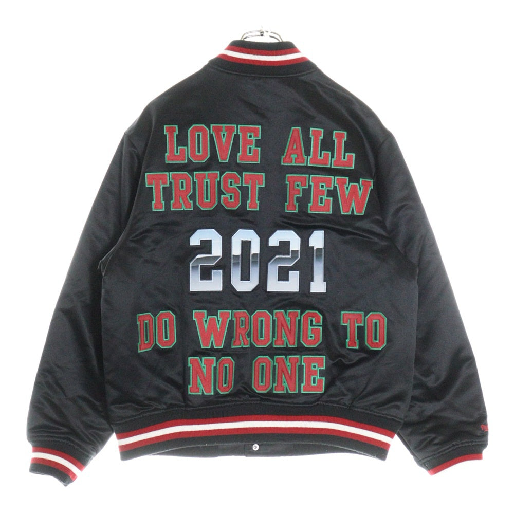 SUPREME(シュプリーム) 21SS ×Mitchell&Ness Satin Varsity Jacket ミッチェル アンド ネス サテン バーシティ ジャケット ブラック