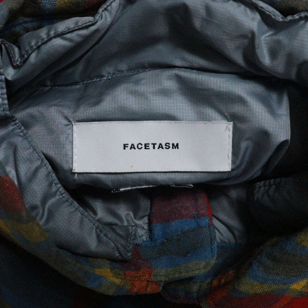 FACETASM(ファセッタズム) タータンチェック ボタンダウン ダウンジャケット マルチカラー OTM-SH-M01